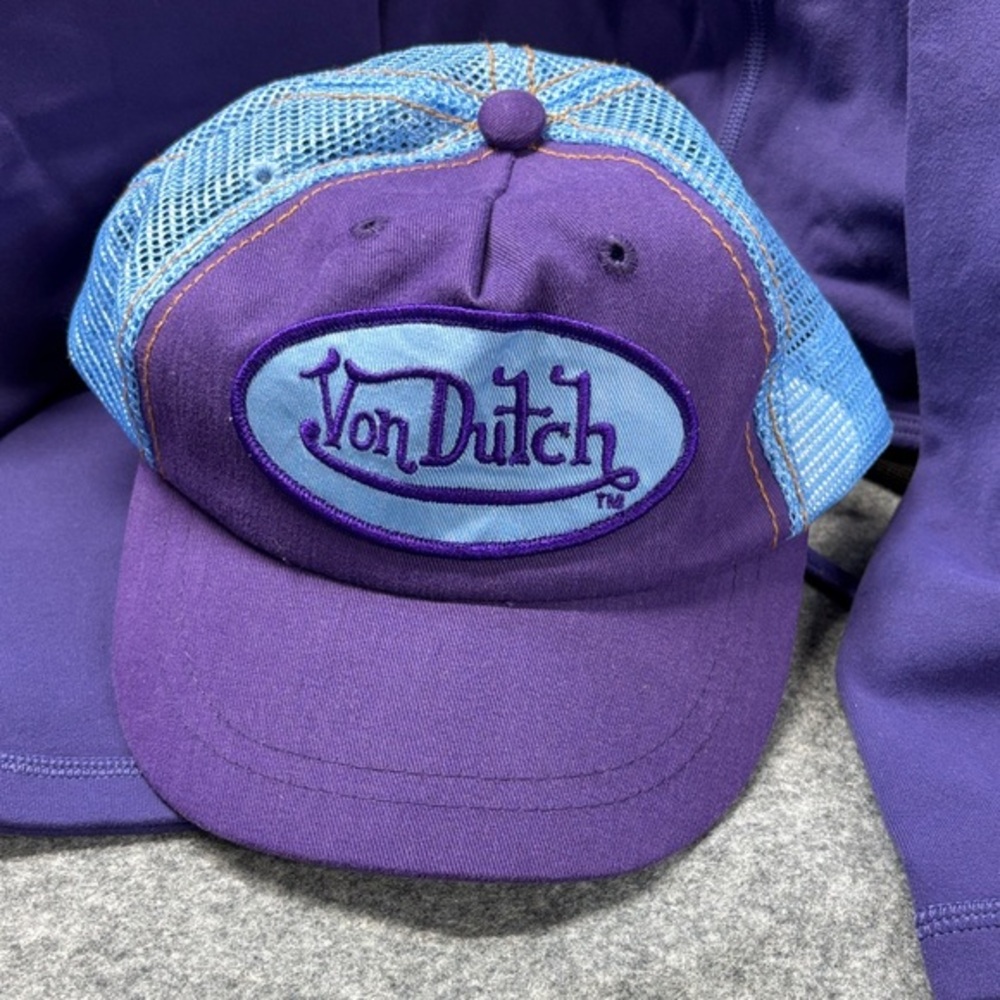 Von Dutch Purple & Light Blue Trucker adjustable Hat